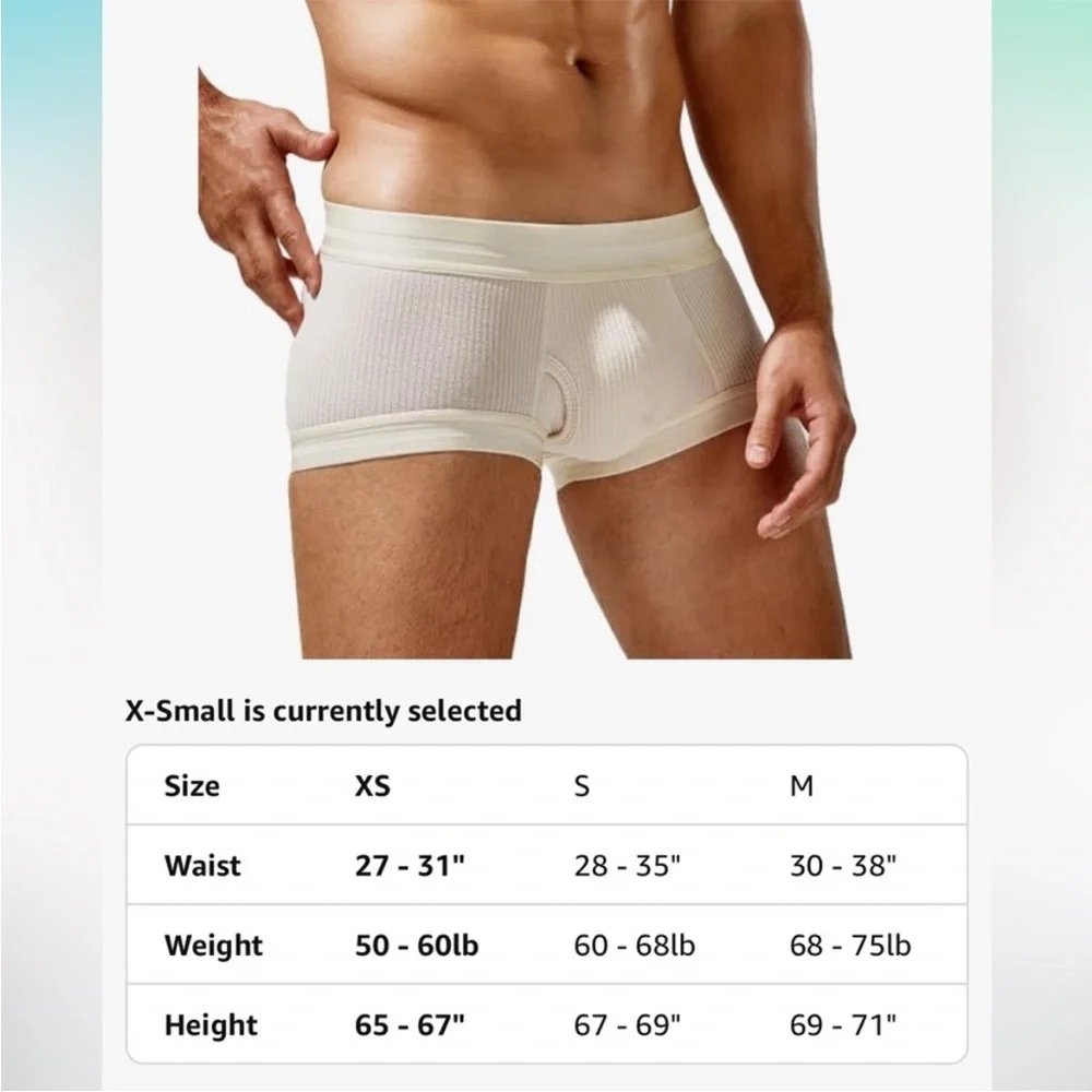 Tauwell | Seamless Ribbed Low Rise Stretch Trunks in Off-White Cream (Medium)